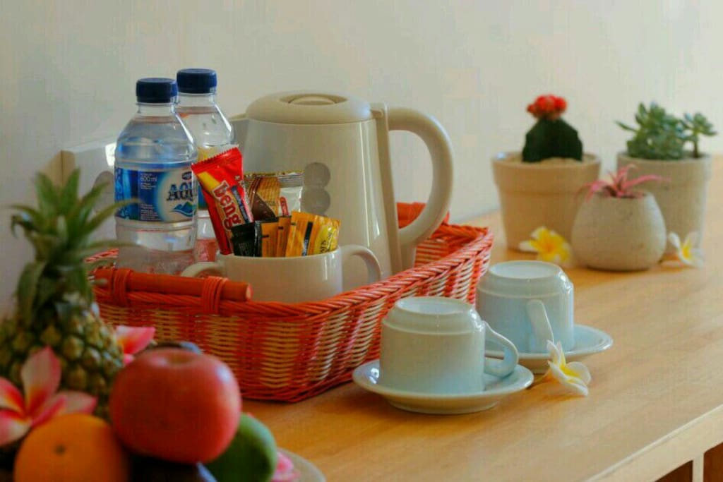 complimentary mineral water, coffee and tea everyday