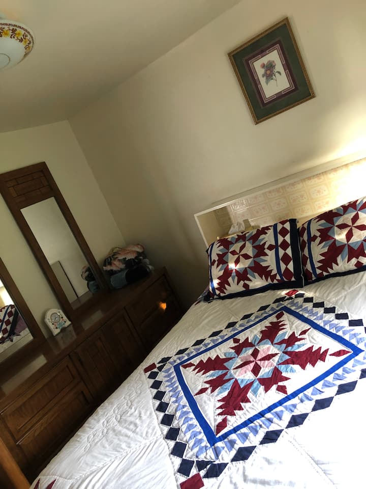 First BR (downstairs), with Queen size bed.