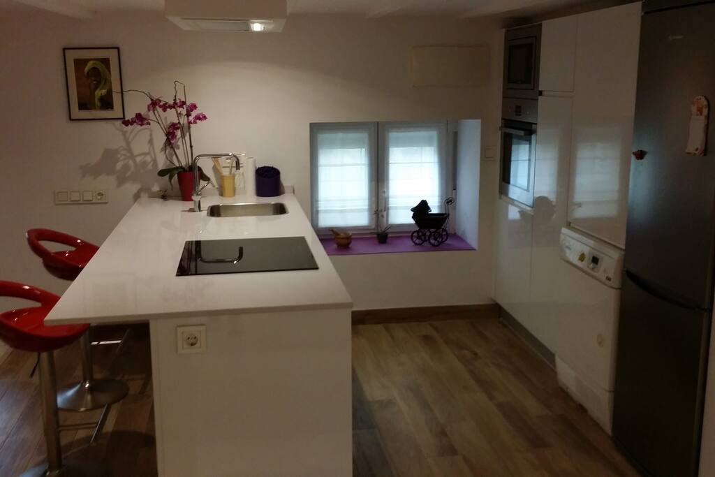 Cocina con secadora incluída.