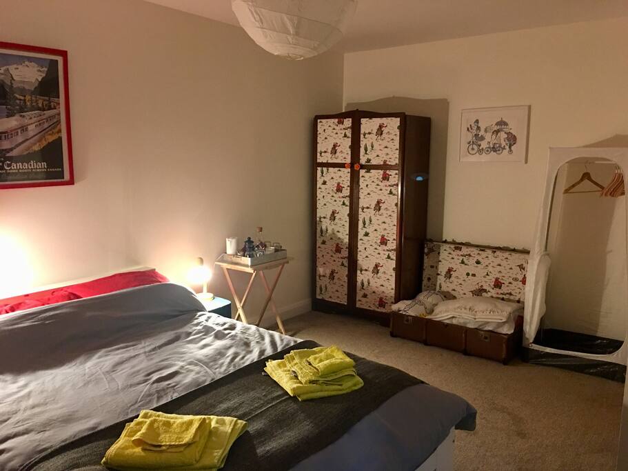 Your bedroom and hanging space for your clothes.