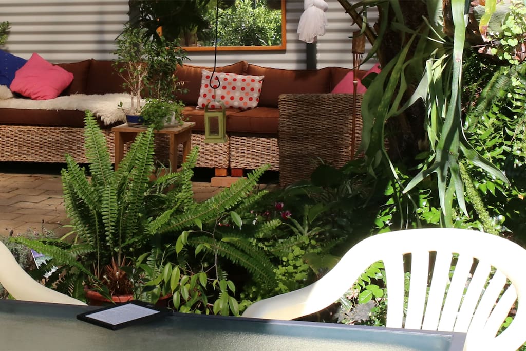 Favourite space... a cuppa and a book... Bliss!