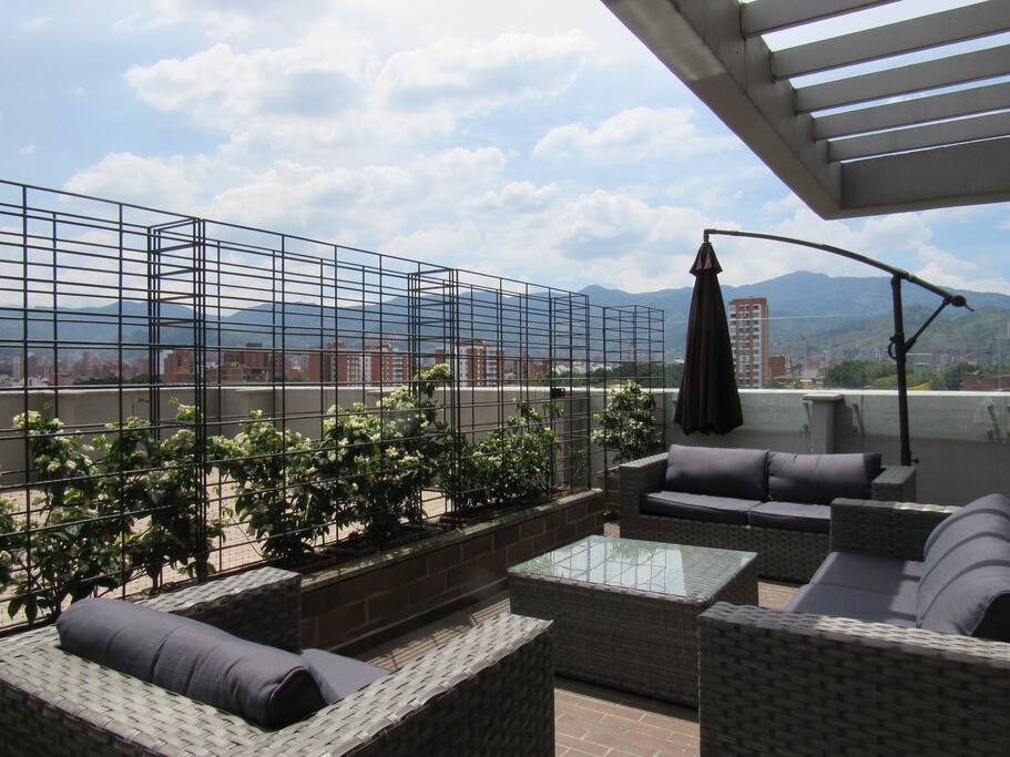 View of terrace furniture