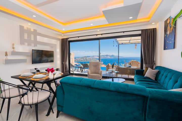 Kaş Villa Sealight Deniz Manzaralı,merkezi,jakuzi - Turkey