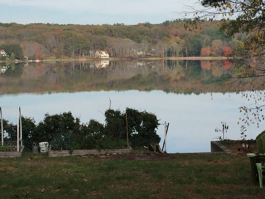 On the water, morning view is lovely, this side gets the sunset view