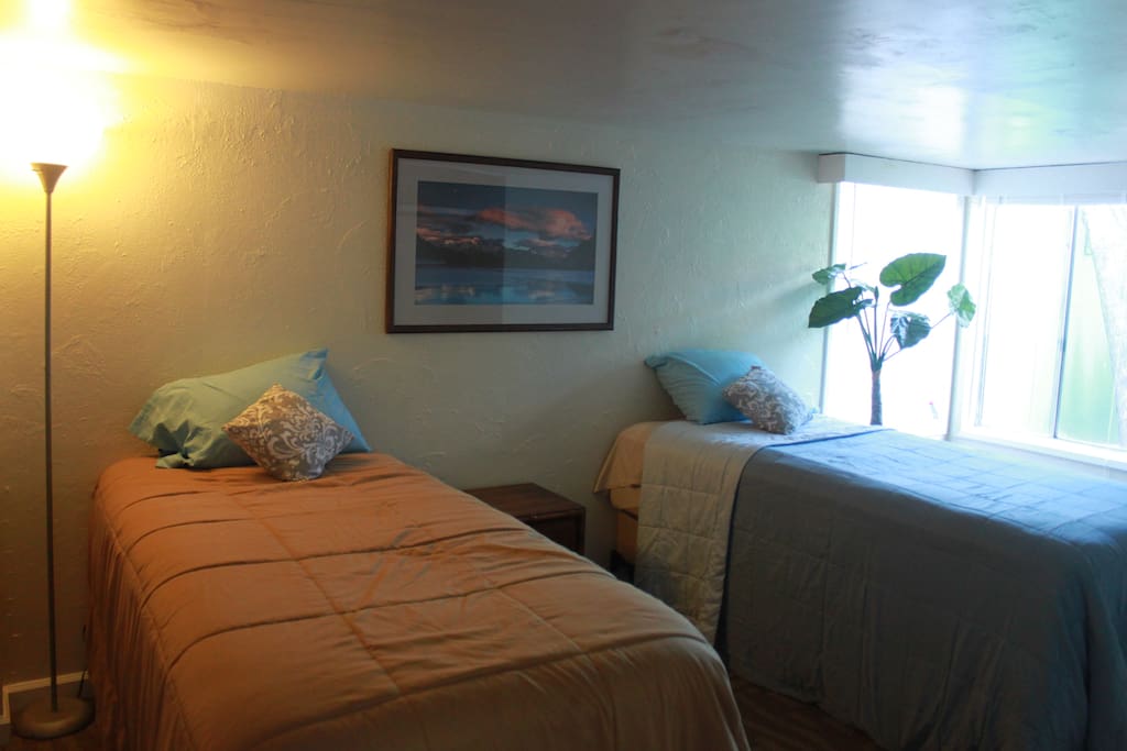 Private Bedroom with 2 twin beds or push together for one large bed