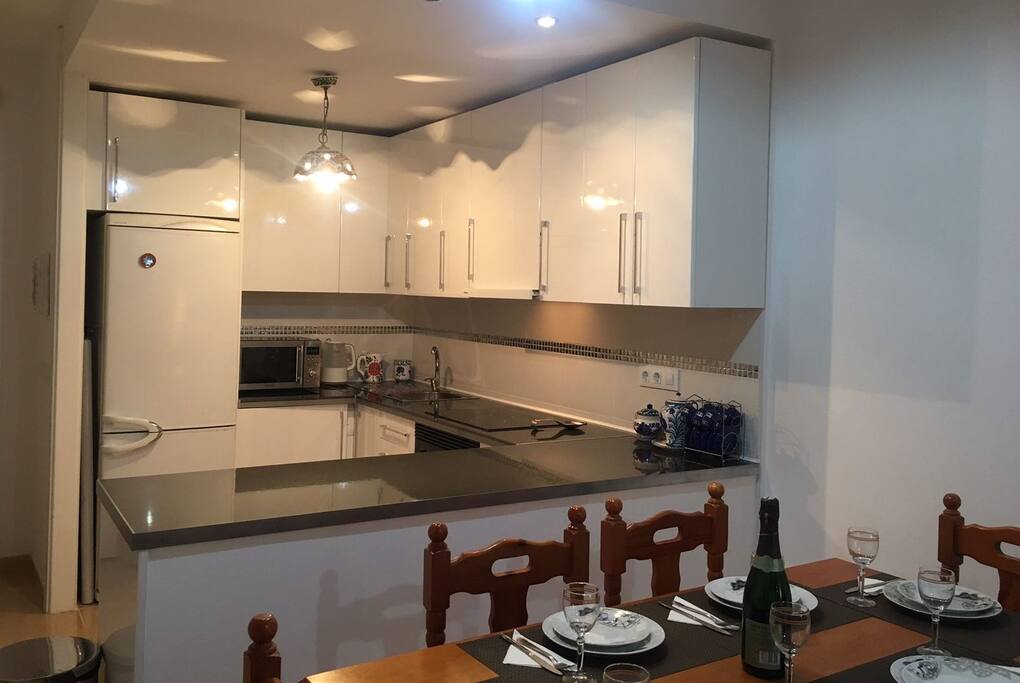 Open plan kitchen, dining and living area