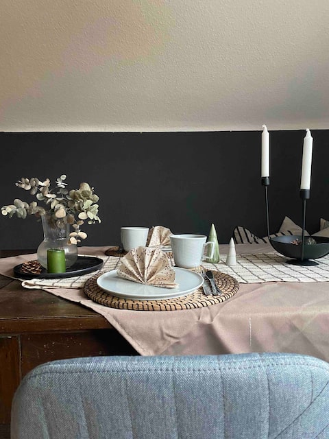 Bright attic apartment in old building villa