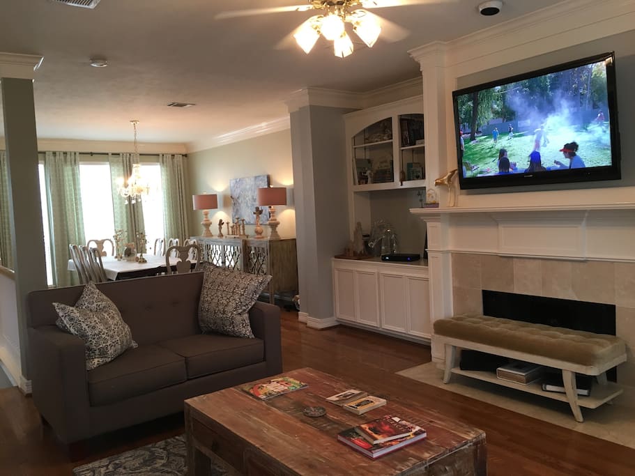 Living room and dining room