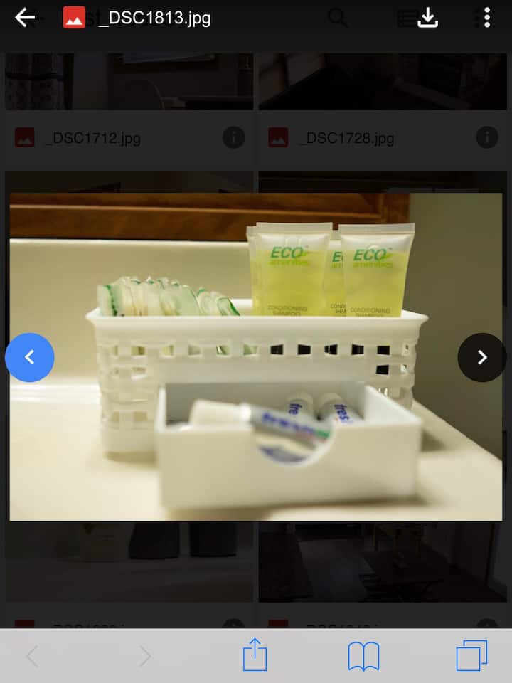 Toiletartikelen vind je in onze badkamers.