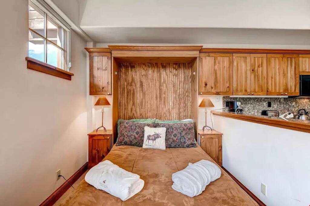 Get a good night's sleep in the plush bed.