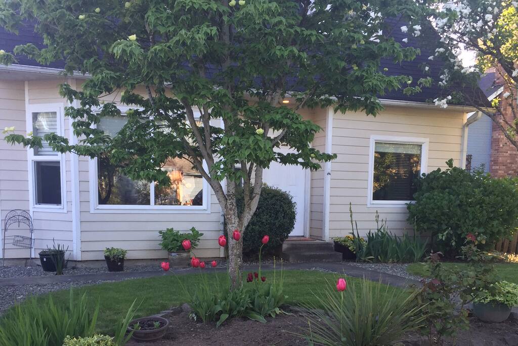 This 1940's home in historic downtown Sumner has been remodeled to add a 2nd floor, yoga studio, & spa bathroom.