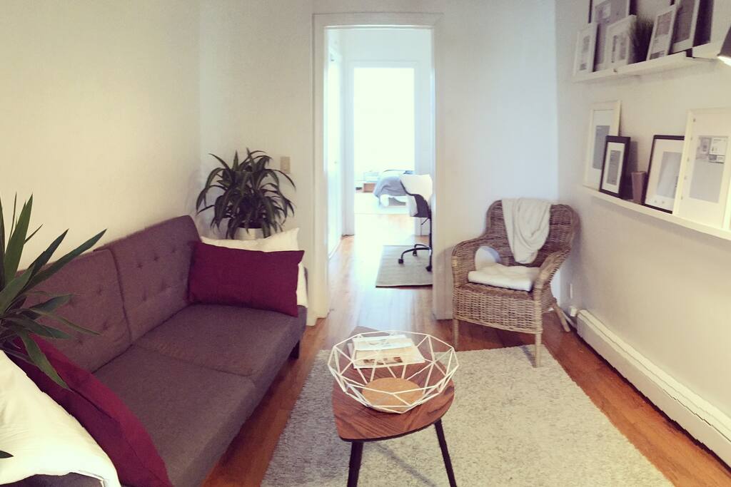 A nice living room to watch movies, read and receive friends!
