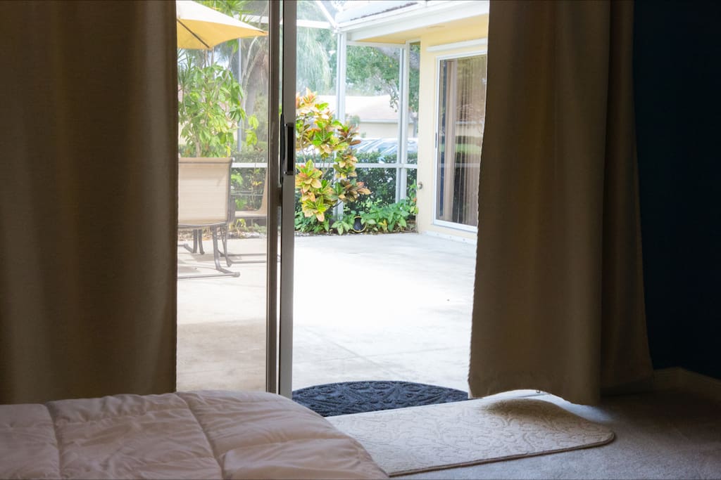 View to patio and private entrance