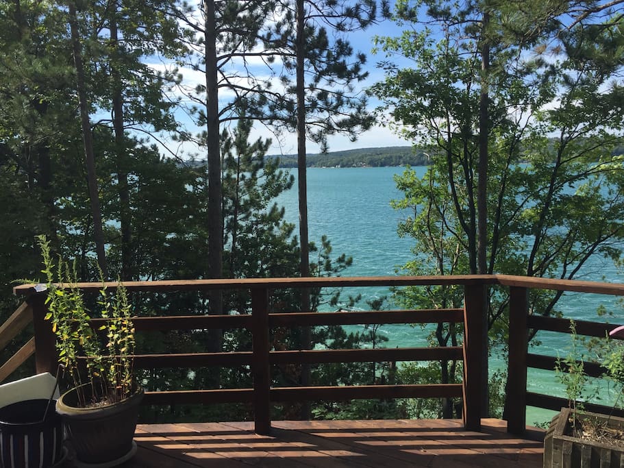 Beautiful views of Walloon Lake from deck.