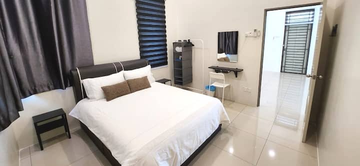 Bedrooms 3 and 2 are adjacent to each other and share a single bathroom