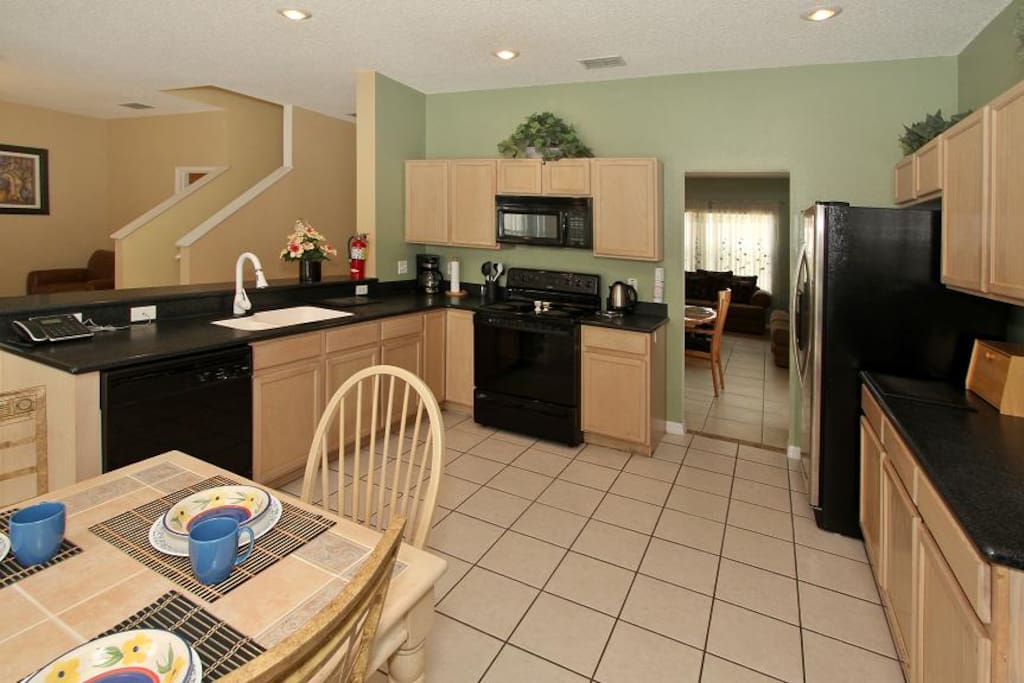 Spacious kitchen for a large group;Eat-In kitchen;Newly updated stainless refrigerator with ice maker and ice water