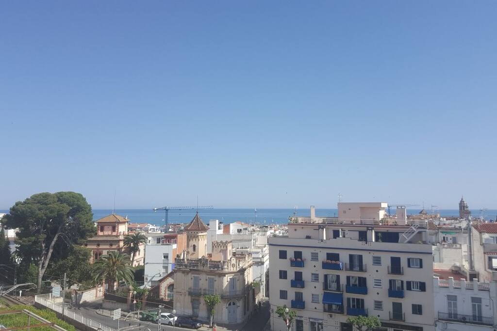 The Sea View from our terrace. A 7 minute walk to the sea!