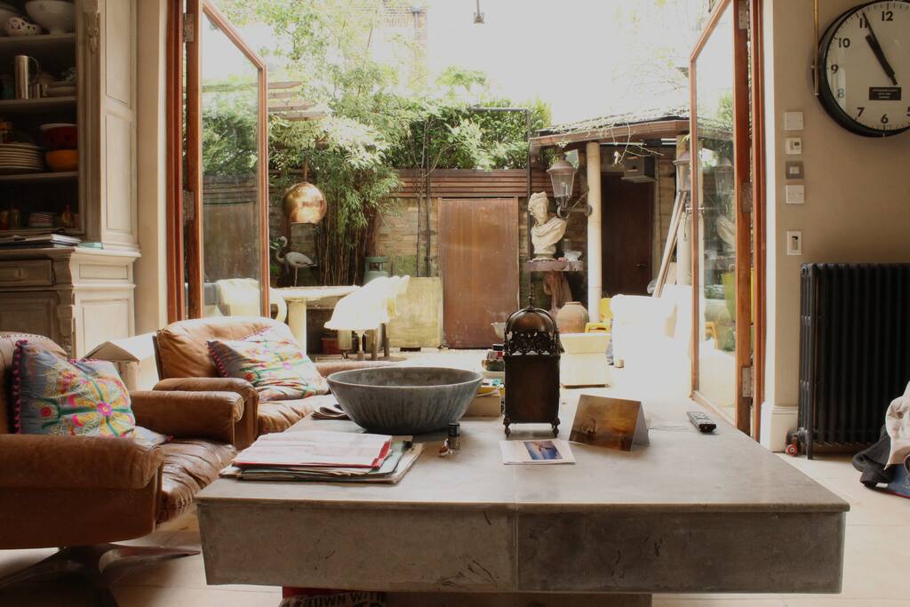 The ground floor opening onto the garden