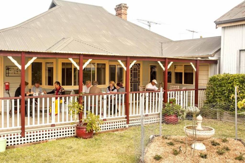 Guests on back verandah