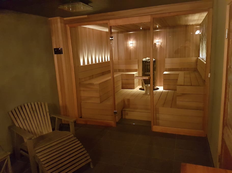 The Spa features a luxurious Sauna and a relaxing area.