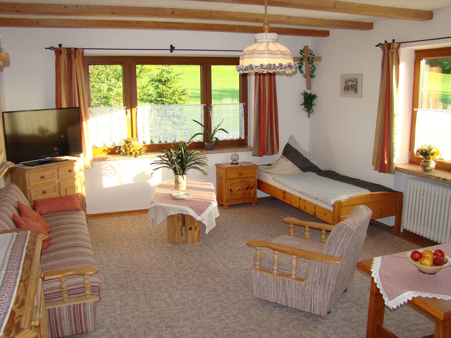 Wohnschlafzimmer mit 3 Betten