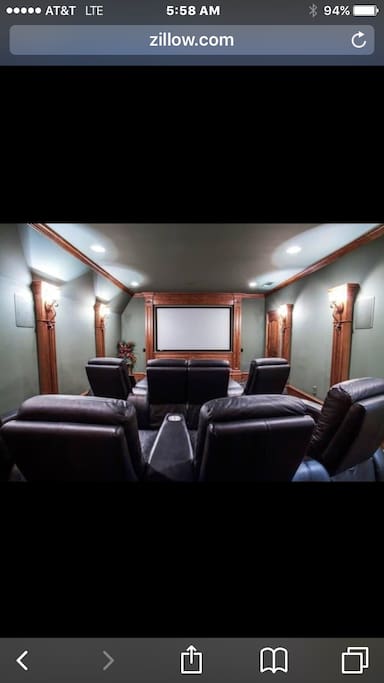 Media room with 8 electric chairs. Acoustics that are recoding studio grade. Throughout entire house!