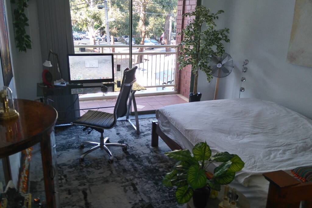 bedroom with park view