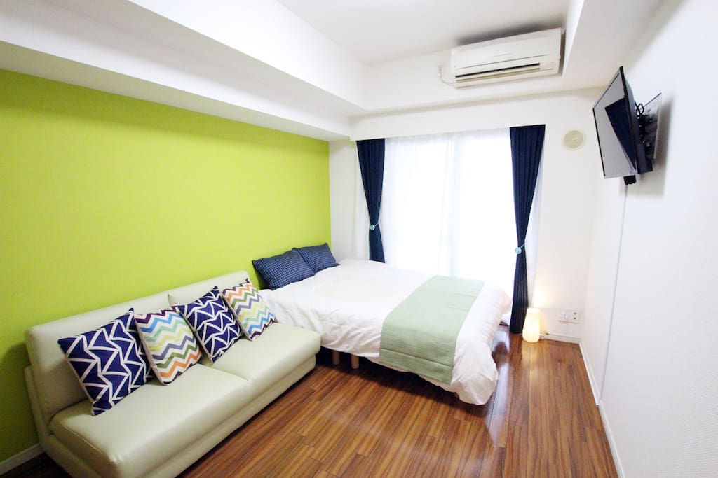 Cozy room with 1 double beds and sofa bed.