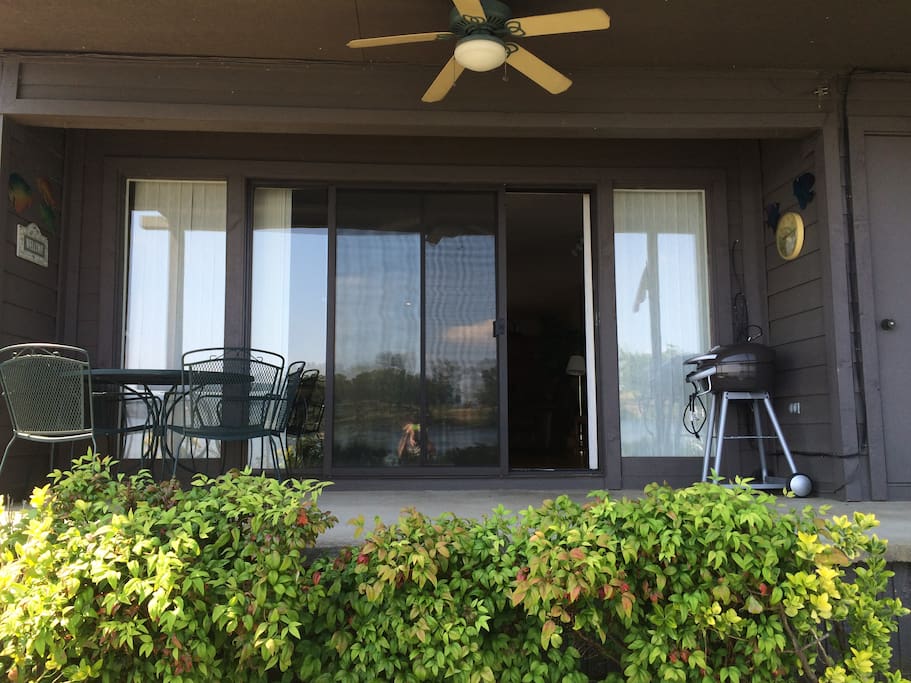 Back Porch looks out on the Lake.