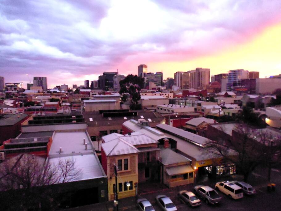 Stunning city views from the private rooftop garden.