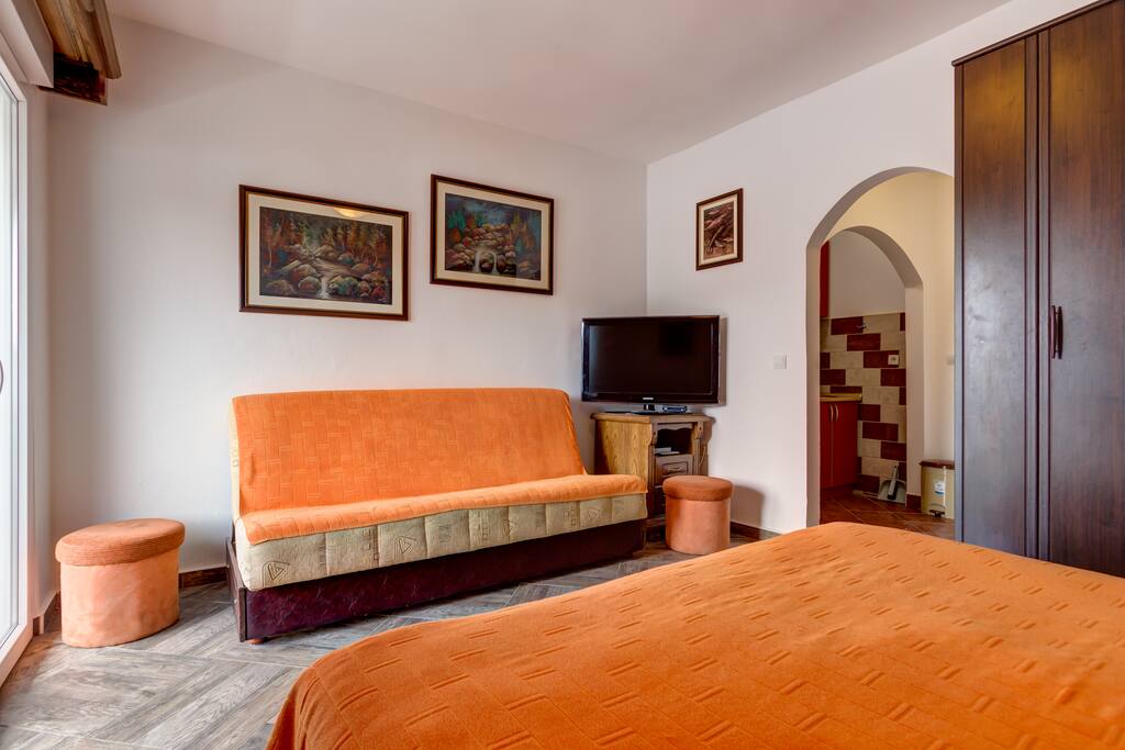 Bedroom can host up to 3 persons.