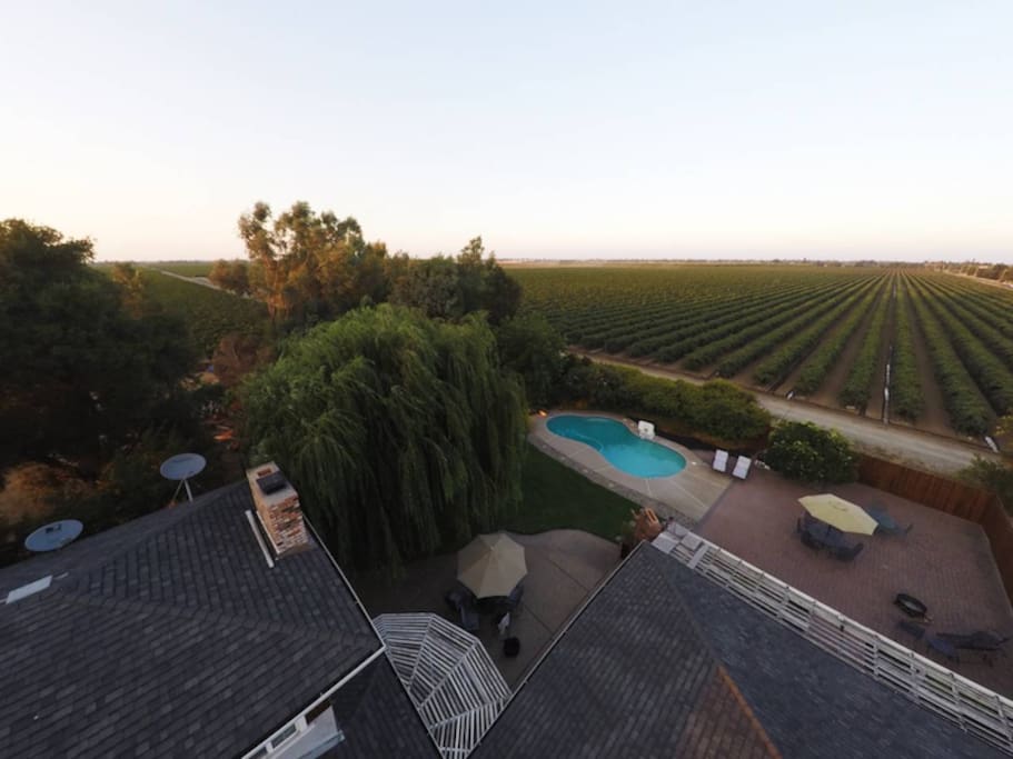 Surrounded by vineyards