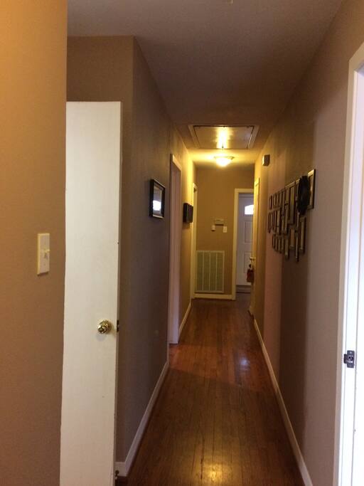 Hallway between bedrooms at living area