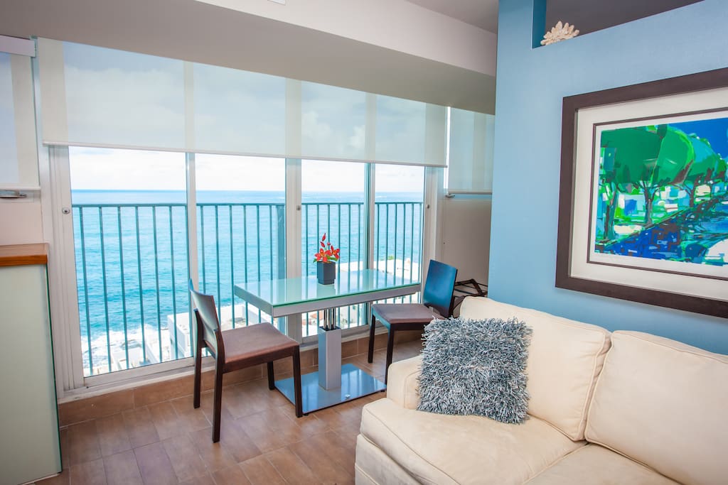 Living Room also enjoys the views of the Ocean.