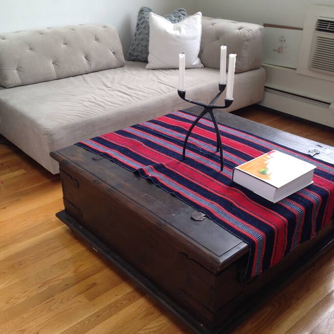 Grey sofa convertible to single bed