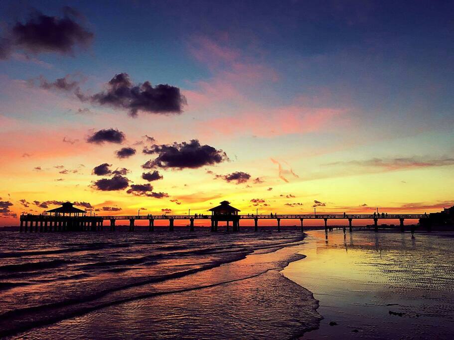Ft. Myers Beach pier is 3 miles from the doorstep.
