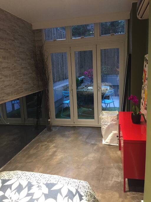 Bedroom facing terrace