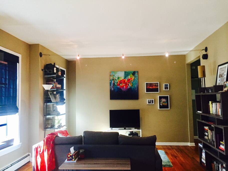 Living room from perspective of dining room table
