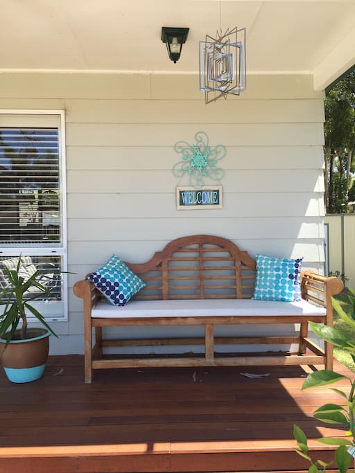 Shady seat on the front deck