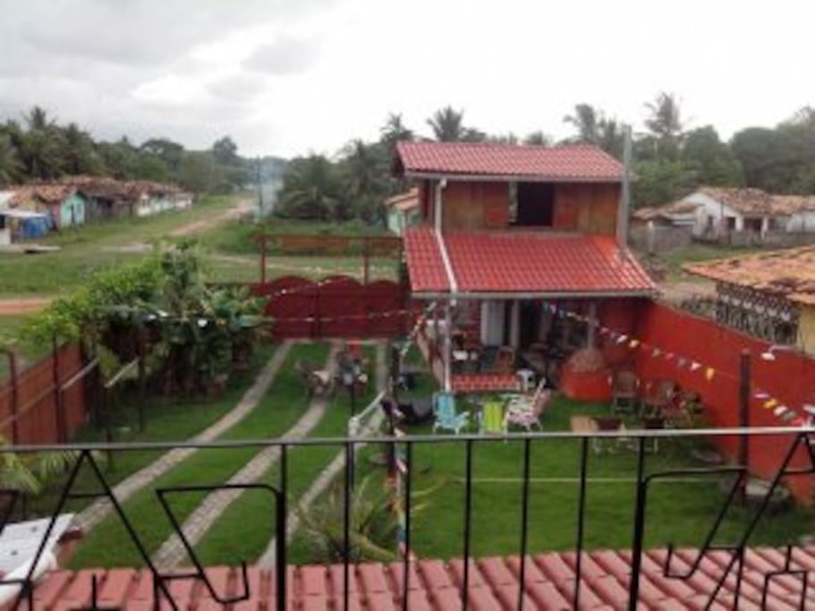 Vista do segundo andar da casa dos anfitriões