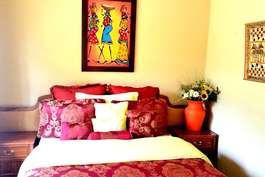 Original At deco by local Artists "The Women Gatherers" oil on canvas by local Zimbabwean artist