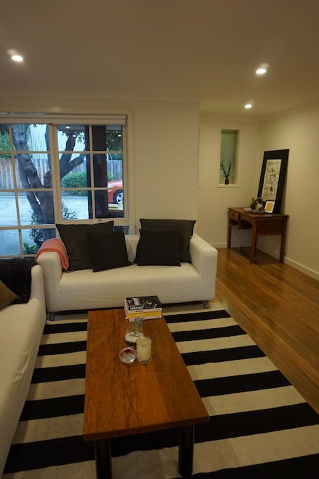 Cosy living area with two large couches