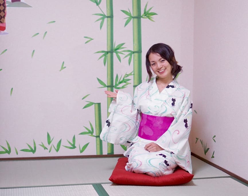 you can rent a kimono during your stay (booking in advance)