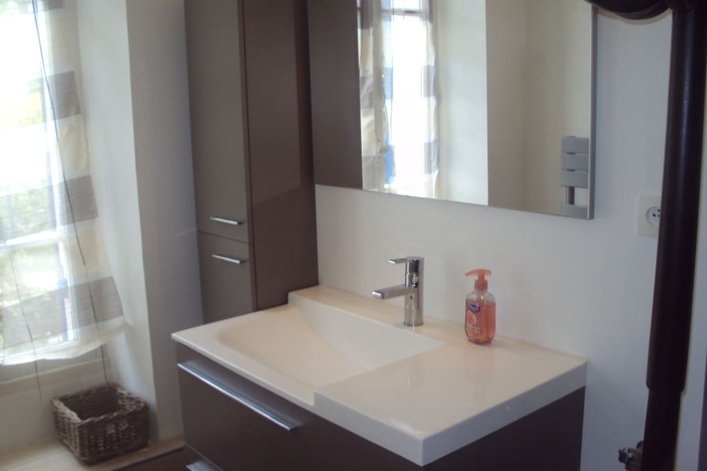 salle de bain avec douche