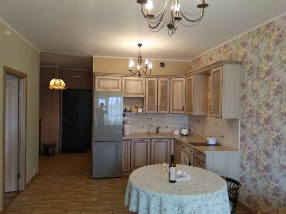 kitchen living room with working space