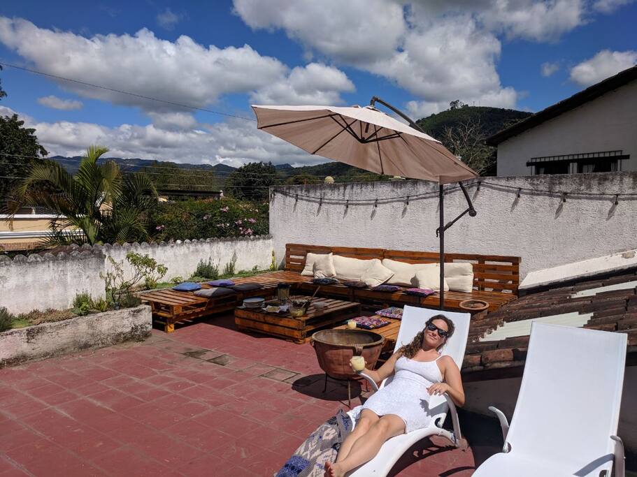 Relaxing on the terrace