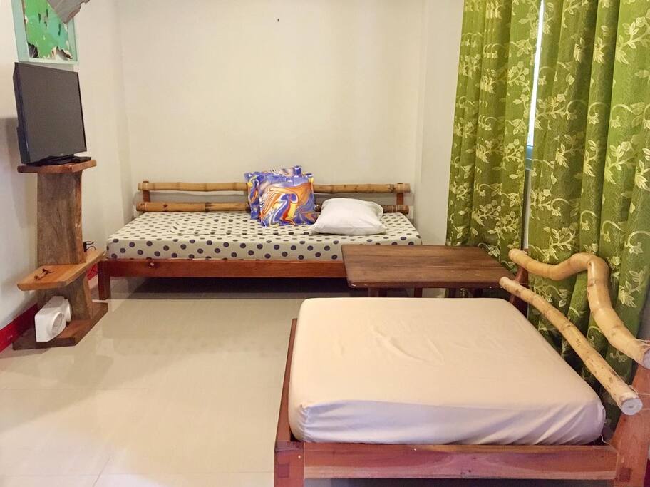 Living Room w/ 1 Single Bed & 1 Sofa Bed