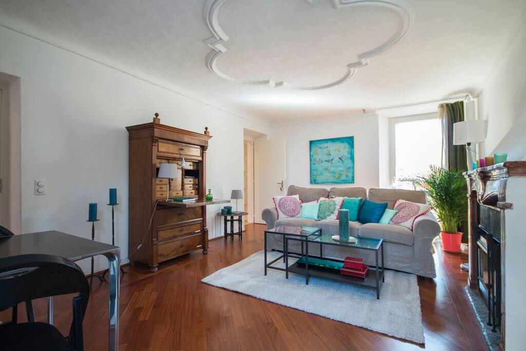 Living room with pull-out sofabed