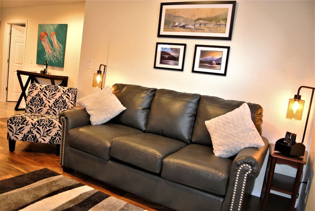 Sleeper sofa with full size bed