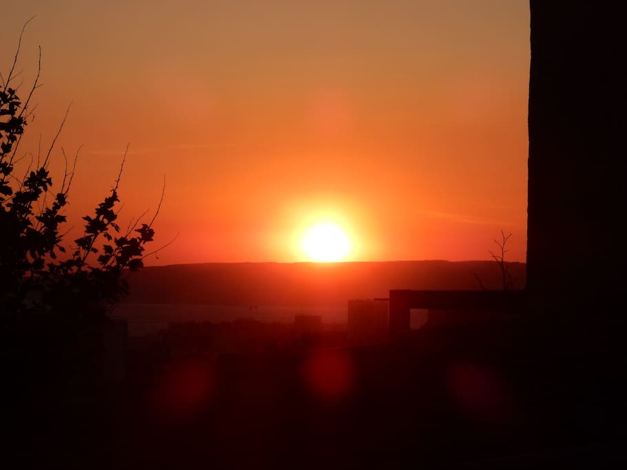 Coucher de soleil depuis le perron